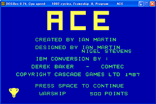title screen on DOSBox