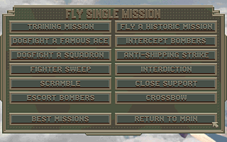 main menu from ACES OVER EUROPE