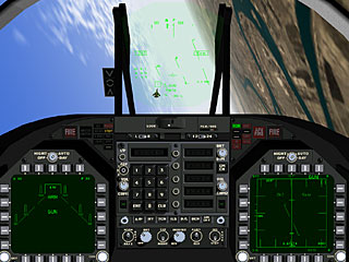 upper cockpit of an F/A-18