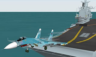 a Su-33 and a carrier