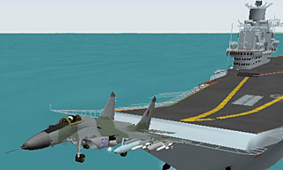 a MiG-29K and a carrier