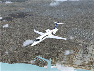 LearJet over LAX FL200 from MSFS2004