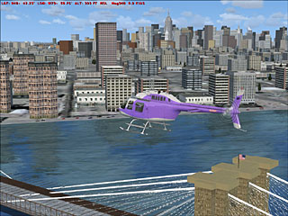 Bell 206B over the East River from FSX