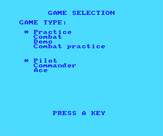 main menu from MSX1