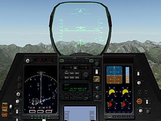 cockpit of an F-22A from X-Plane 9